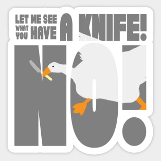 Goose with a Knife Sticker